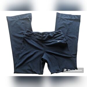 Nike Dri-Fit Wide Leg Yoga Pants Medium | Black Athleisure Lounge Pants